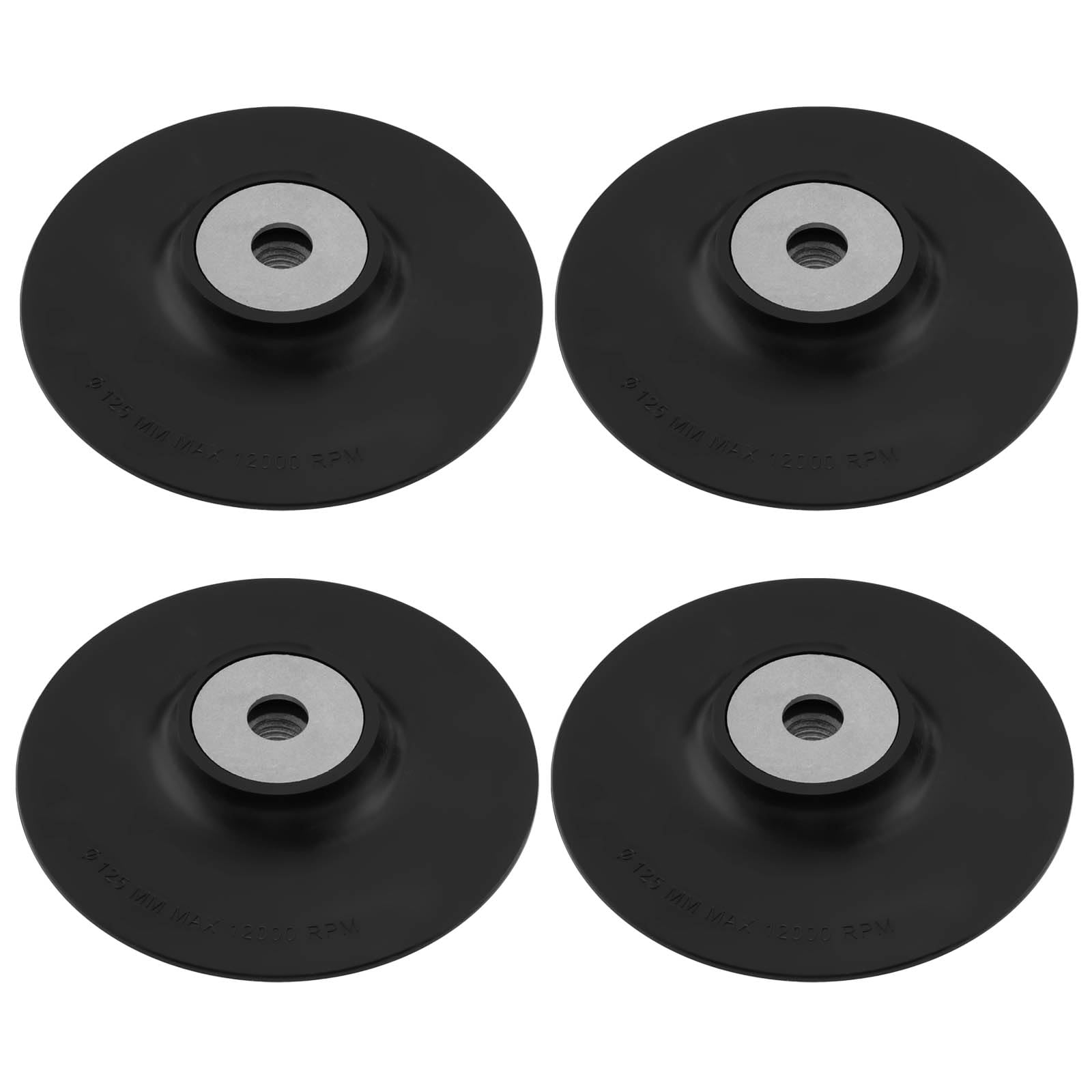 Create idea 4Pcs M14 125mm Sanding Disc Backing Pad Rubber Steel Paper Grinding Disc Tray Angle Grinder Special Grinding Ddisc Black