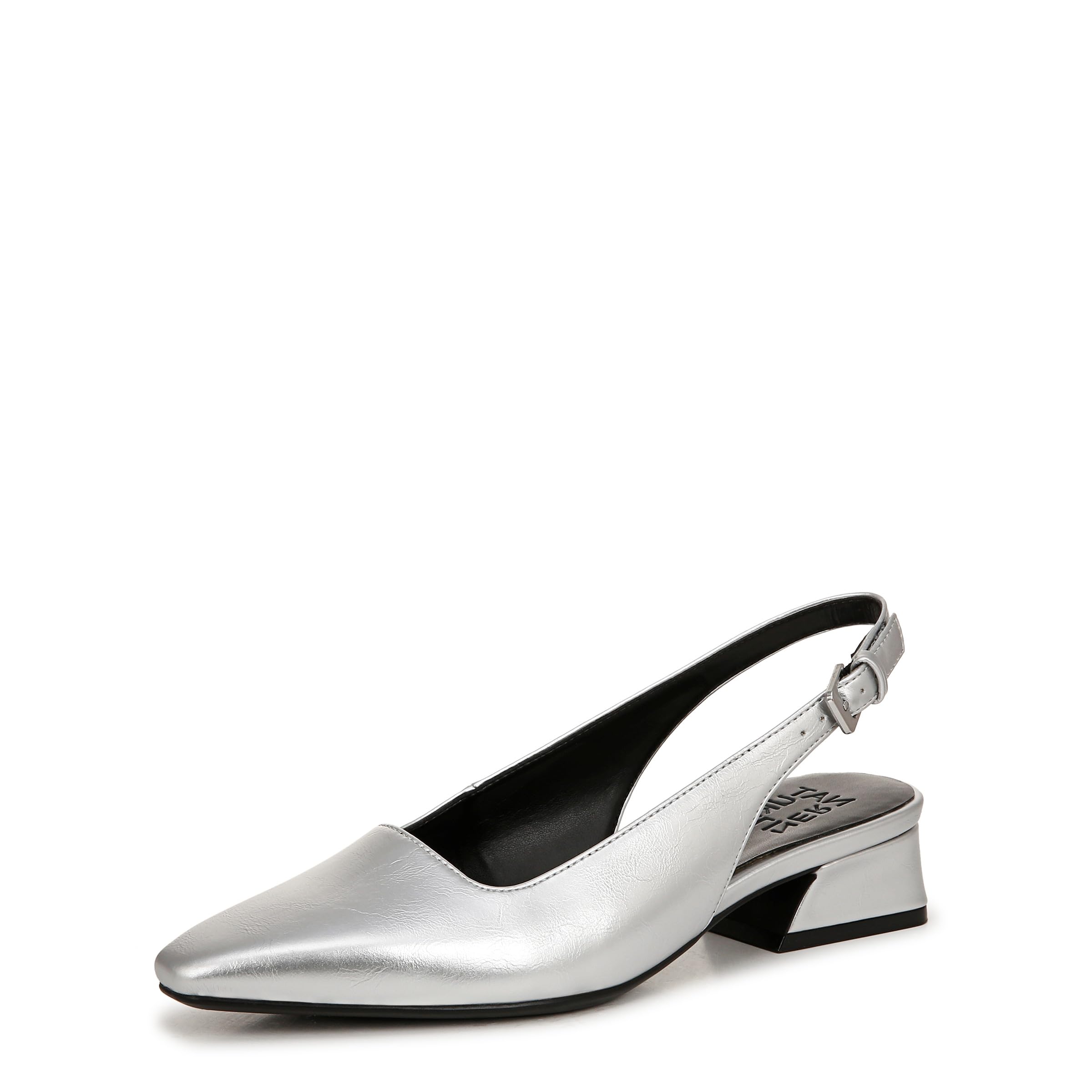 Naturalizer Womens Ginger Snip Toe Slingback Pump Silver Metallic 9.5 M
