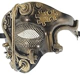 RedSkyTrader Mens Steampunk Robot Phantom Venetian Mask