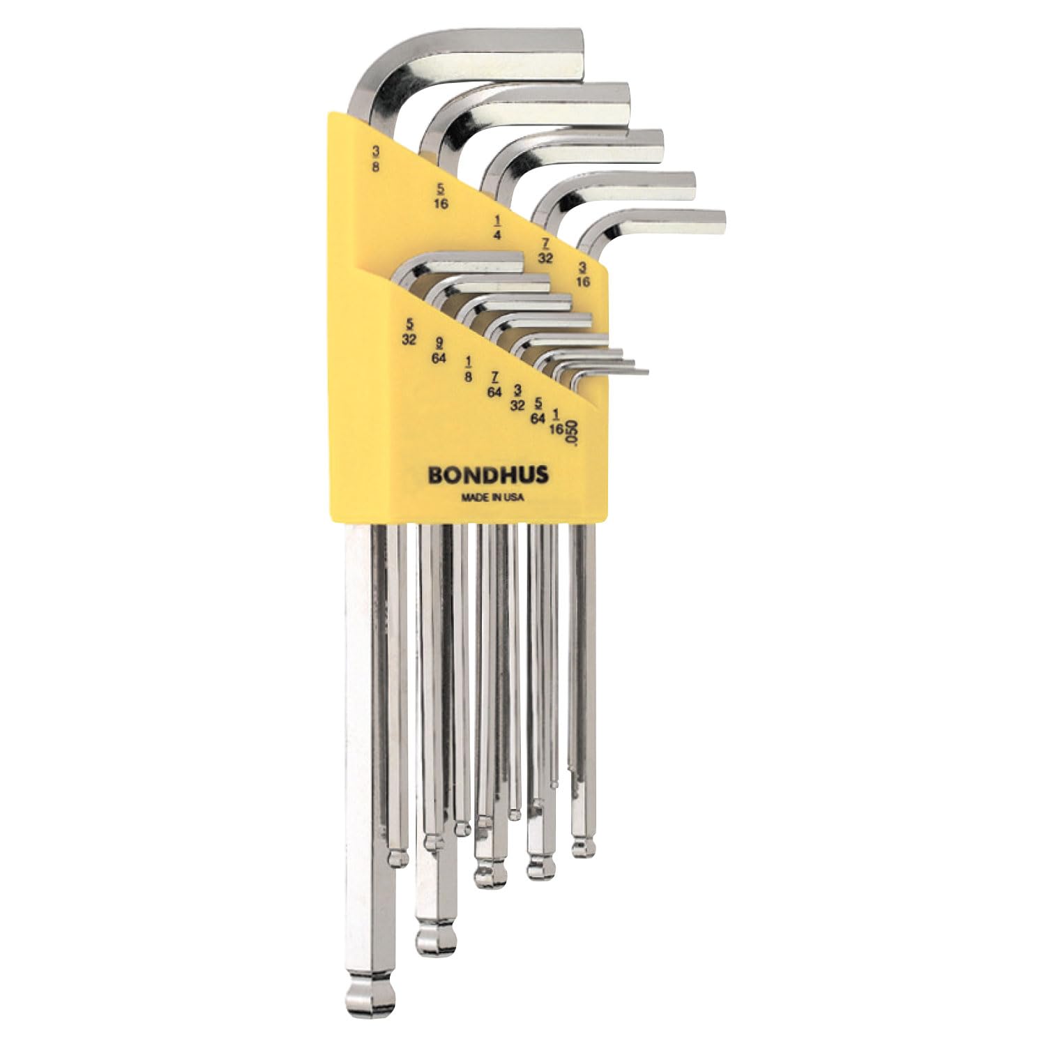Bondhus 16937 BLX13B Briteguard Ballwrench Set 0.050"-3/8", Yellow, WS: .050-3/8"