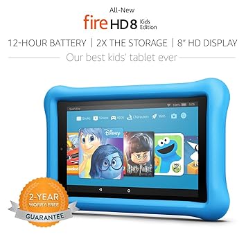 All-New Fire HD 8 Kids Edition Tablet, 8&quot; HD Display, 32 GB, Blue Kid-Proof Case