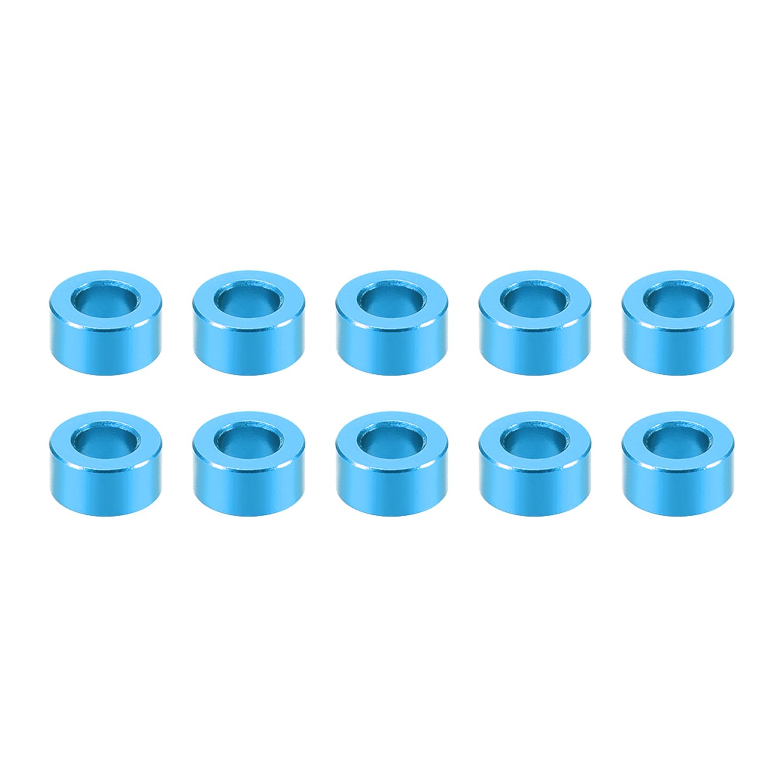 YOKIVE 10 Pcs Standoff Spacer, Aluminum Round Straight Spacer | Prevent Joint Deformation, Great for Robot, Drone (Blue, 3.1x6x3mm)