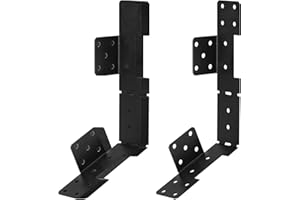 eoere 8 PCS Black Adjustable Stair-Stringer Connector, Tie Straps Bracket Deck Connections, Steel Thickenss 1/16"(17 Gauge)