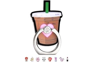 Velvet Caviar Cell Phone Ring Holder - Finger Ring & Stand - Improves Phone Grip Compatible with iPhone, Galaxy, Most Smartphones (Iced Coffee)