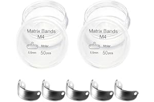 WINDPLUSYA 50PCS Dental Sectional Contoured Matrices Matrix Bands, M4 Dental Matrix Bands, Dental Matrix Bands for Dental Restorations (5.5mm, 2)