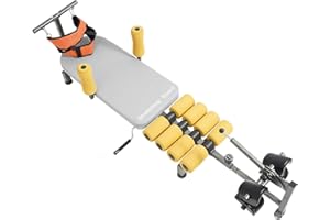 Jiabailie Lumbar Decompression Table with Cervical Traction Full Body Stretching Device for Neck Back Knee Hip Pain Relief Up to 264.5 lbs Weight Capacity