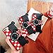 MC Fashion Cute 3D Camera Case with Polka Dots Lanyard for Teens Girls Women, Protective Soft Silicone Case for iPhone 7/8 (4.7-Inch) and iPhone SE 2020 Black/red