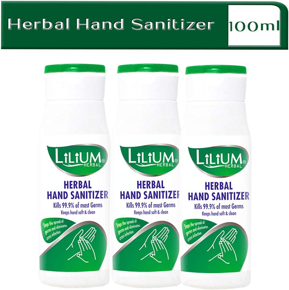 Lilium Herbal Hand Sanitizer, Fliptop, 100ml, Pack of 3