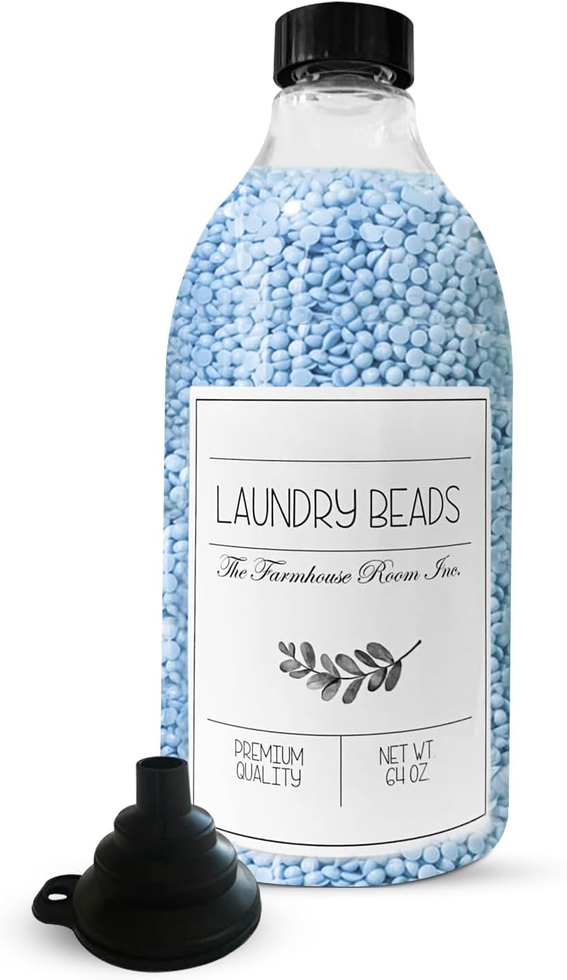 Photo 1 of ***EMPTY BOTTLE*** The Farmhouse Room Inc. Laundry Beads Dispenser Bottle - Scent Beads Container for Laundry Room Organization - 1/2 Gallon BPA Free & PET Plastic Bottle for Laundry Beads with Waterproof Label - 64 oz