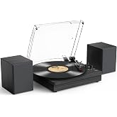 Retrolife&reg; Record Player with Speakers, 3-Speed Bluetooth Turntable | Belt-Driven, Bluetooth Input, USB Playback, Auto Stop, AUX Headphone Input and RCA Out, Plays 7/10/12" Records, 33/45/78 RPM