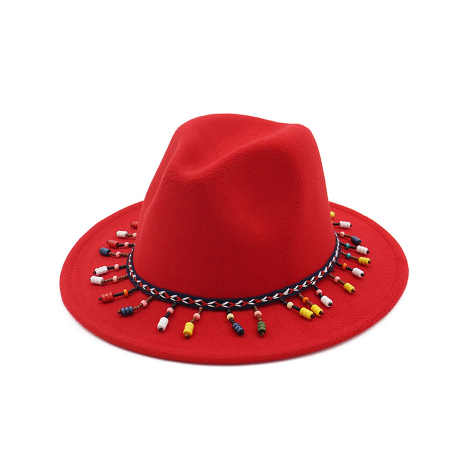 Woolen Felt Fedoras Women Tassel Cowboy 