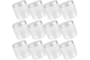 GALPADA 12pcs 250ml Mason Jars Set with Silver Aluminum Lids, Small Storage Jars for Honey, Spices,