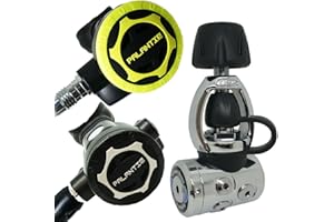 Palantic AS105 Yoke Diving Regulator and Octopus Combo – High-Performance Over-Balanced First Stage, Non-Adjustable Second Stage, 36" Yellow Octopus Hose, Environmental Sealing for Extreme Conditions