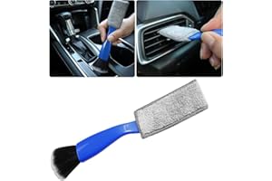 LCWYORH Automotive Interior Dusting Brush Car Detailing Brush, Car Interior Dust Sweeping Soft Brush, Double Head Duster for Car Clean Air Vents Dashboard Screen Leather Computer(1 PCS Blue)