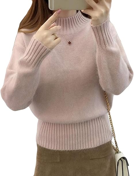 Amazon Baluote レディース セーター 秋 冬 もこもこ ニット セーター カットソー 綿 柔らかい ショート丈 無地 韓国風セーター 可愛い トップス 上着 ビックシルエット セーター 通販