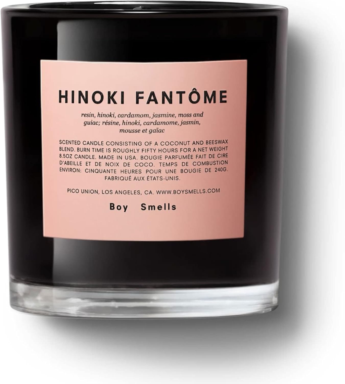 Candles & Holders - Hinoki Fantome Boy Smells Candle. 50 Hour Long Burn. Coconut and Beeswax Blend. Luxury Scented Candles for Home 8.5 oz