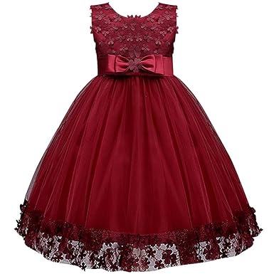 IWEMEK Mädchen Kinder Mit Kleider Blumenmädchenkleider Hochzeitskleid Festlich Brautjungfern Kleid Prinzessin Hochzeit Abendk