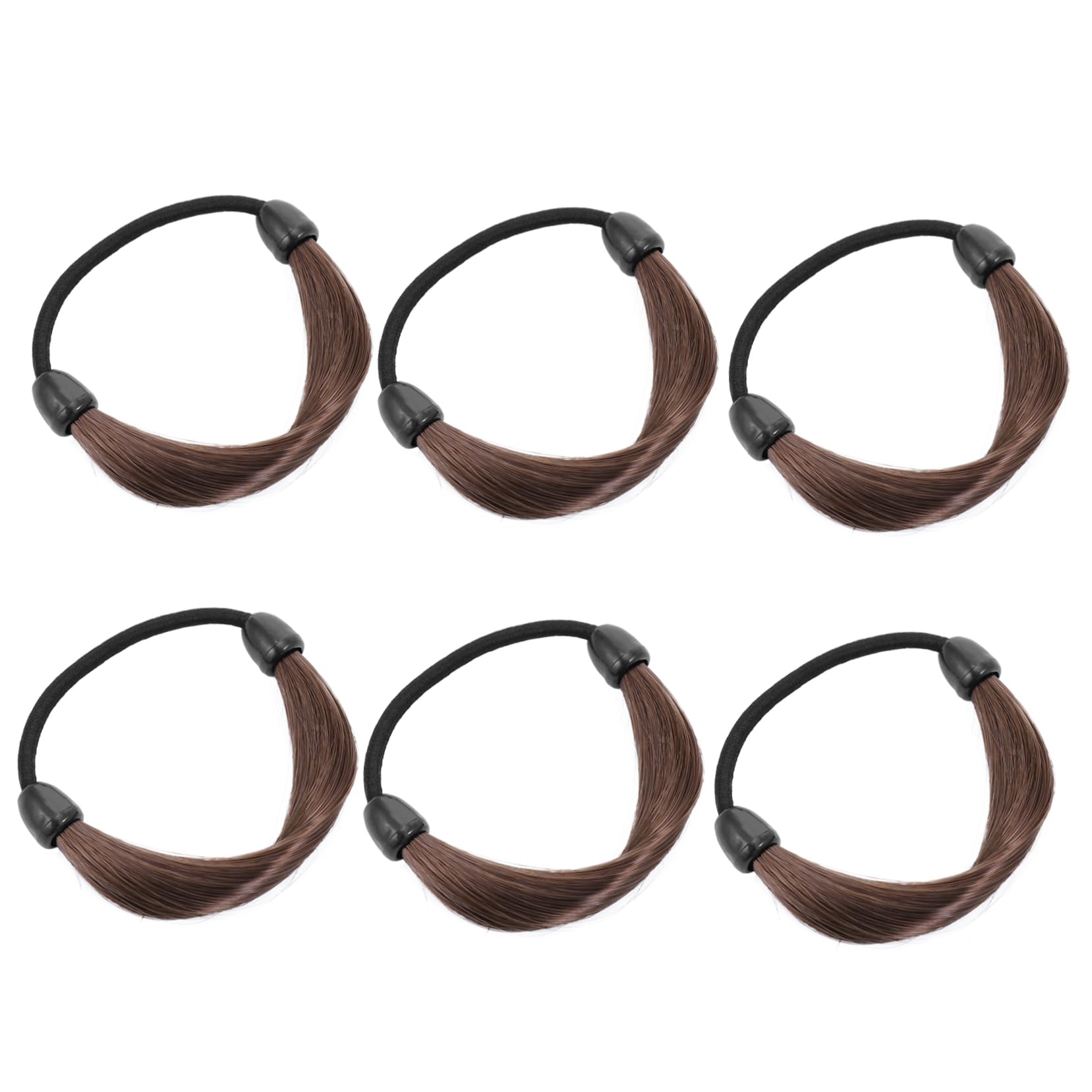 CANIGHT 6Pcs Wig Elastic Hair Ties for Women Girls Ponytail Holders Hair Ropes Headdress Accessories Soft and Durable Hair Bands for Daily Use and Special Occasions