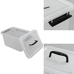 Ggbin 6 Quart Clear Latch Storage Box with Black