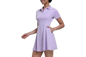 GGOV Womens Tennis Dresses Golf Dress Short Sleeve with Shorts Workout Athletic Dress