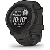 Garmin Instinct 2 Solar, GPS Outdoor Watch, Solar Charging Capabilities, Multi-GNSS Support, Tracbak Routing, Graphite (Renew