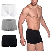 AIRCUTE Washable Absorbency Urinary Incontinence Underwear for Men Bladder Leakage Protection Boxer Briefs, 3 Pack