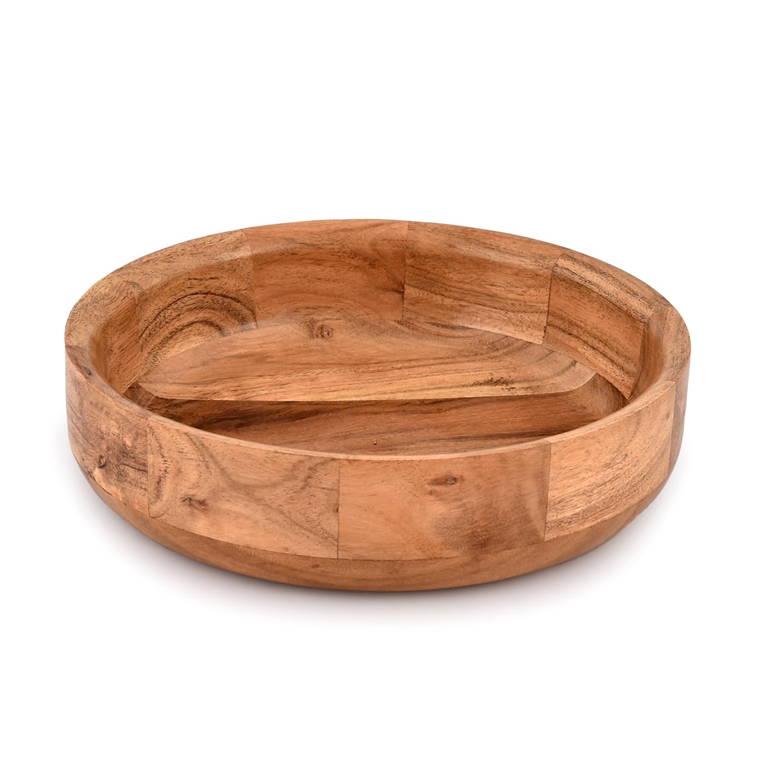 Photo 1 of Kaizen Casa Wooden Round Shaped Serving Bowl for Fruit,Dessert Platter Tray Dish Kitchen Dining Fruit,Dessert,Snack