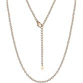 Suplight Stainless Steel Cable Chain Necklaces for Men Women 14K Gold/Black/Rose Gold Plated Cable Link Chains, 2mm Thin & Dainty & Sturdy Chains for Pendant 14"-30" Length