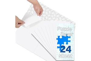 KOSTBAR Puzzle Glue Sheets for 1000-Pieces, 24 PCS Puzzles Saver Sheets, Easy Peel and Stick Jigsaw Sticker Sheets, No-Clean Puzzle Glue Stickers, Gifts for Puzzles Lovers