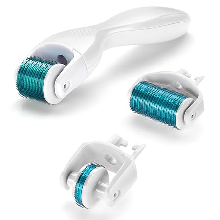 Dermaroller Set 3in1 by Skin - Medizinprodukt Klasse I mit CE/MHRA/ISO-Kennzeichnung - Nadellänge: 0,5mm / 1mm / 1,5mm Für Ge