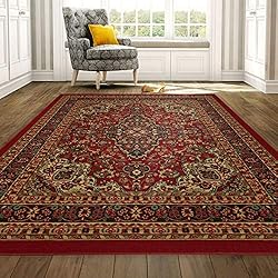 Machine Washable Medallion Oriental Design Non-Slip