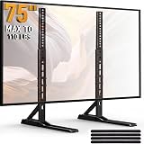 PERLESMITH Universal TV Stand Mount for 20-75 Inch TVs, Height Adjustable Table Top TV Stand, Great Load-Bearing Replacement TV Legs with Steel Holds up to 110lbs, Max VESA 800 x 600mm PSTVS01