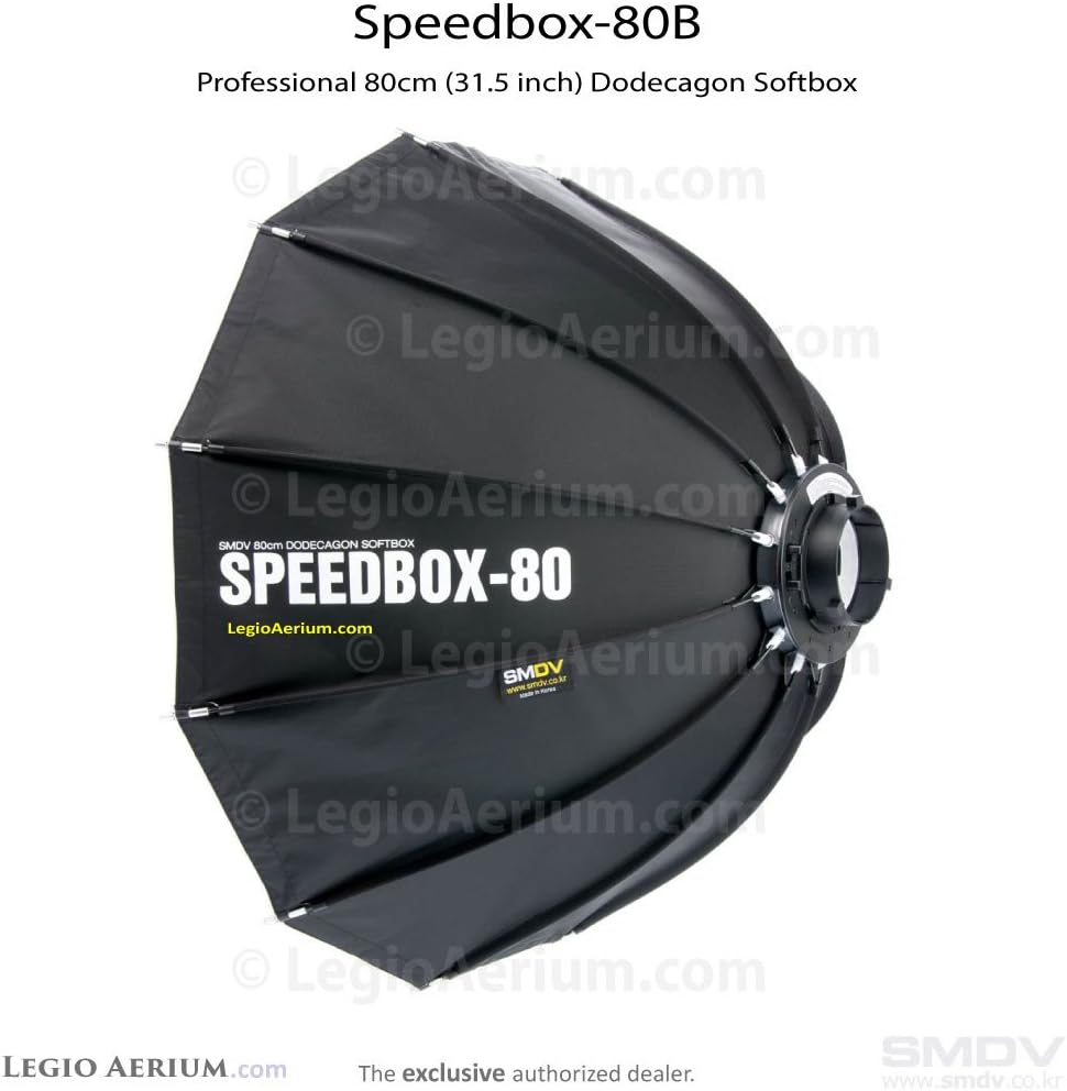 SMDV Diffuser SPEEDBOX-80B - Professional 32-inch (80cm) Rigid Portable Quick Folding Dodecagon Softbox - Bowens S-Type Mount (DA-02) - LegioAerium Limited Edition