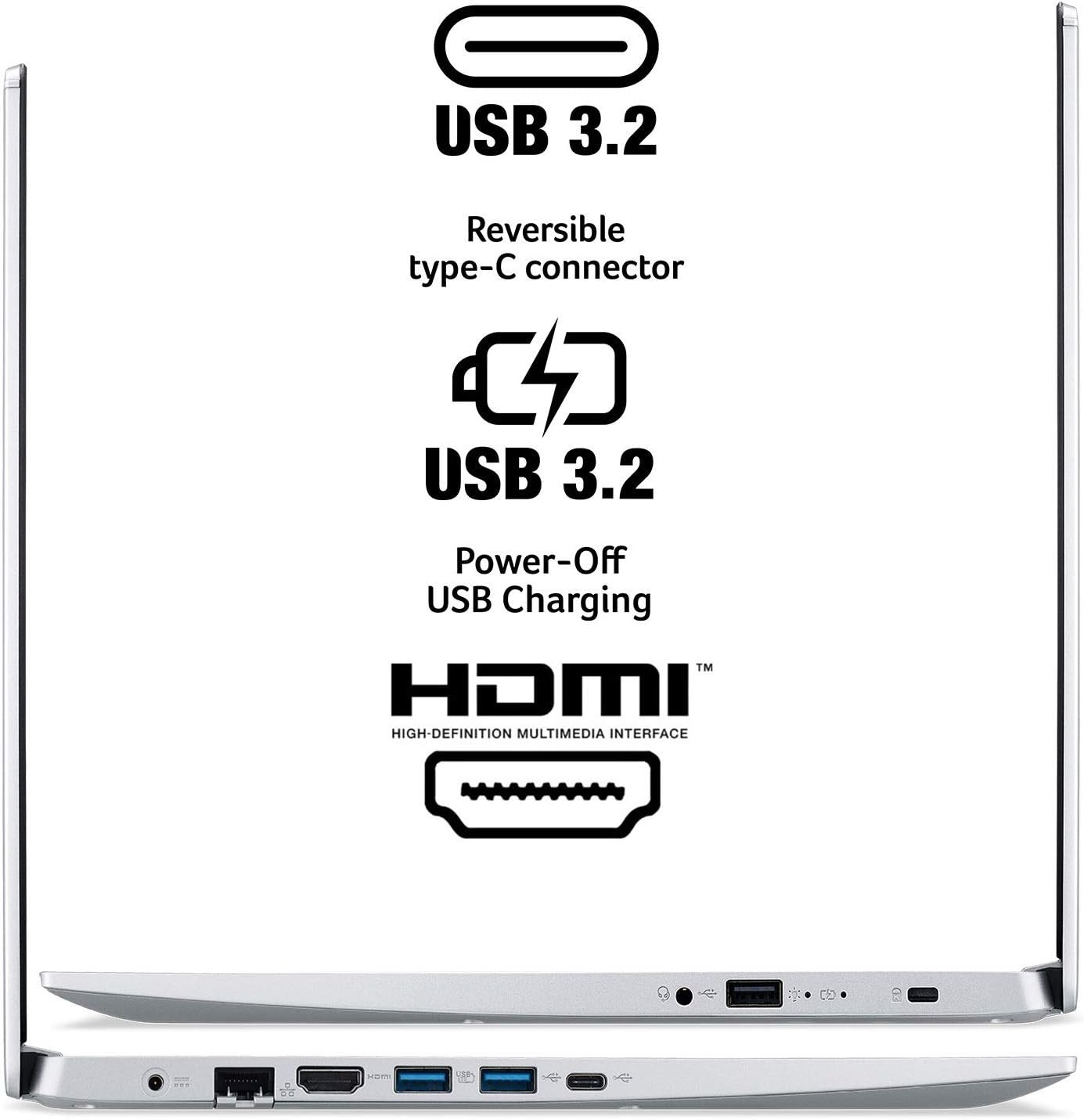 Acer Aspire 5 A515-44-R41B, 15.6" Full HD, AMD Ryzen 5 4500U Hexa-Core Mobile Processor with Radeon Graphics, 8GB DDR4, 256GB NVMe SSD, WiFi 5, HD Webcam, Backlit Keyboard, Windows 10 Home: Computers & Accessories