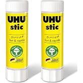 UHU Stic Glue Stick - Strong and Fast, Solvent Free Adhesive - Clear Application - 40g - Pack of 2