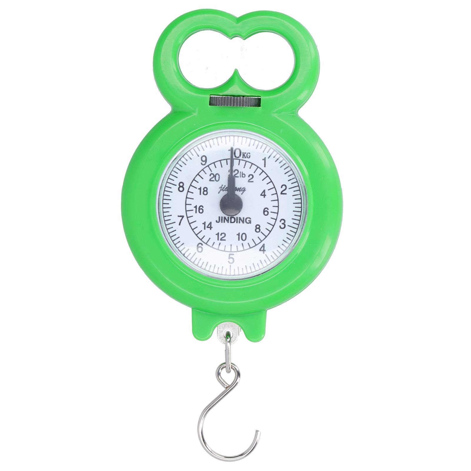 Cikonielf 10Kg Spring Scale Portable Min Pointer Hook Hanging Concealed Hook for Fishing Shopping Weighing Fishing Scale Weighing Tool Easy Carry Use (Green)