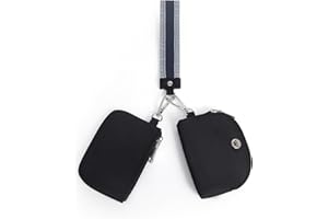 WESTBRONCO Wristlet Keychain Wallets for Women Dual Pouch Wristlet Detachable Small Zipperd Coin Purse