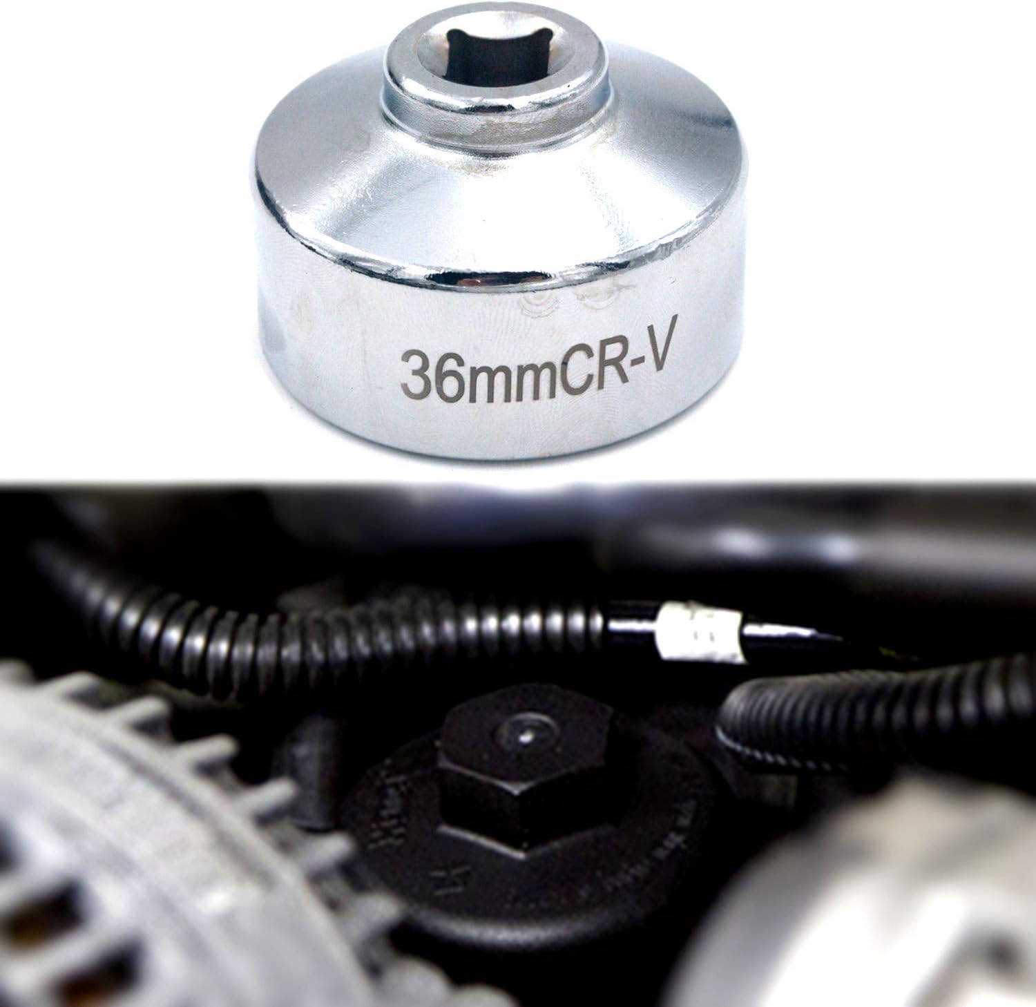 EASE2U 36mm Oil Filter Wrench, Socket with 3/8" Socket Drive