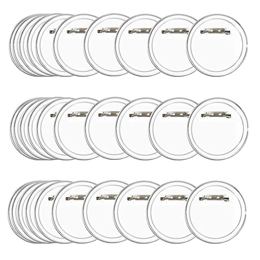 BUYGOO 30PCS Buttons Selber Machen ohne Buttonmaschine Transparente DIY Ansteckbuttons Set Ø 60mm x 40mm Buttons mit Ansteckn