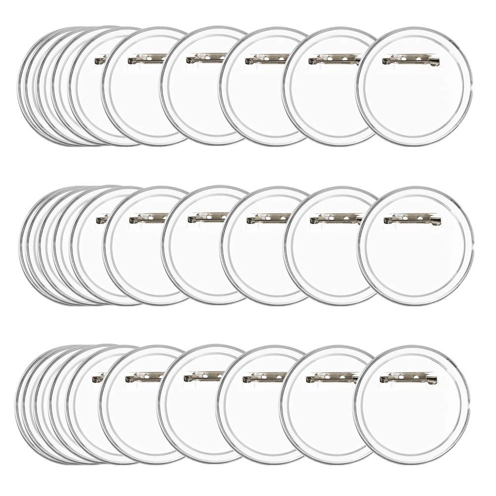 30PCS Make Your Own Badges Kit - 6cm Badge Making Kit for Kids - Clear Button Craft Badges for DIY Craft Activity Decoration Kids Party Bag Fillers