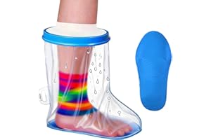 DRKLC Waterproof Shower Boots Cover for Foot after Surgery with Upgraded Non-Slip Bottom, Ankle Cast Protector and Foot Cast Cover for Bandage Dressing Wound, Reusable