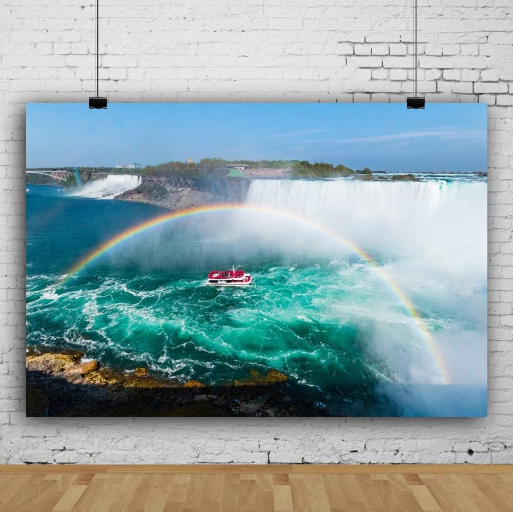 Amazon Com Natural Landscape Leyiyi 8x6 5ft Vinyl Photography Background Sparkling Sea Waterfall Houseboat Blurry Rainbow Adventure Tour Photo Studio Props Adults Wedding Lovers Artistic Portraits Backdrop Camera Photo