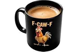 F-Caw-F Funny Chicken Mug, White Elephant Gifts Hilarious FCawF Ceramic Coffee Cup for Men & Women,11oz Humor Coffee Mug