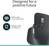 Logitech MX Master 3S Wireless Mouse Graphite 8000 DPI Bluetooth USB Receiver view 5