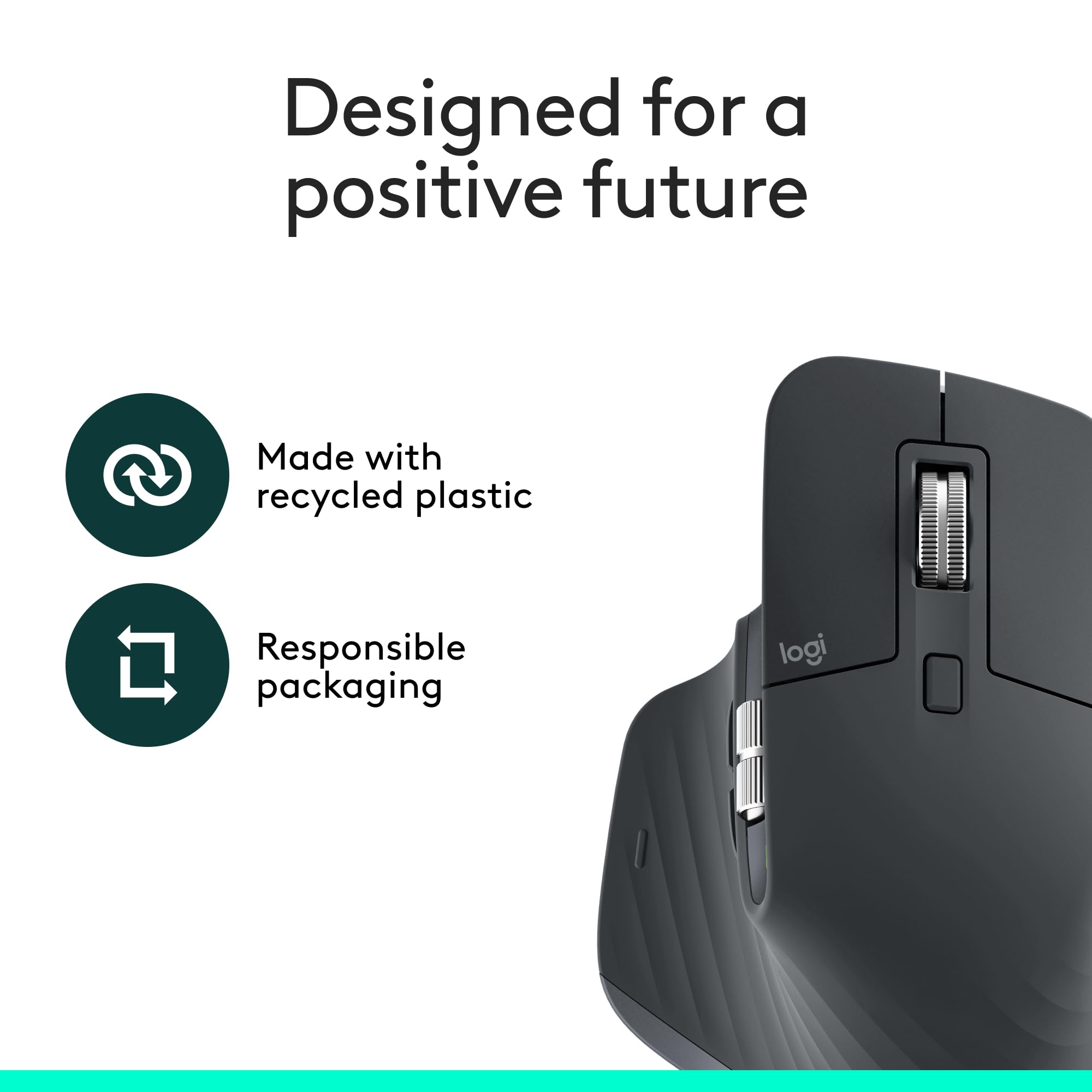Logitech MX Master 3S - Wireless Performance Mouse with Ultra-Fast Scrolling, Ergonomic, 8K DPI, Glass Tracking, Silent Clicks, USB-C, Bluetooth, Windows, Linux, Chrome - Dark Gray
