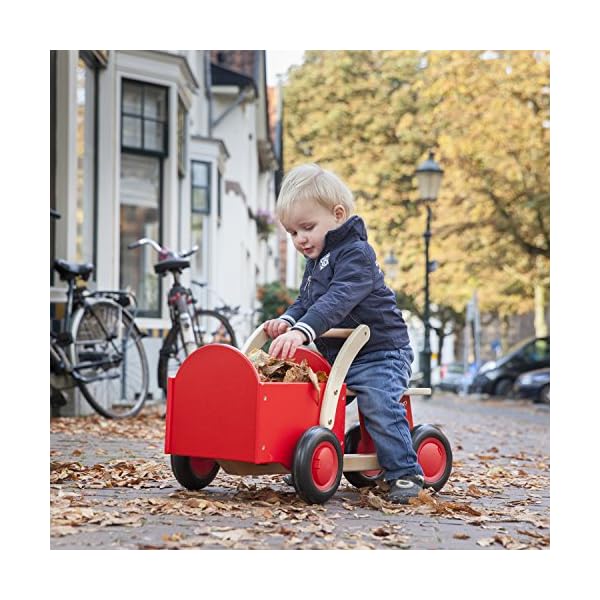New Classic Toys - 11404 - Spielfahrzeuge - Kinder Holz-Rutscher Rutschauto mit Kasten in Rosa – Bild 5