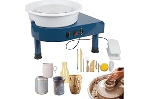 ZXMT Pottery Wheel Machine 25CM 350W Ceramic Potters Machine Electric Heavy Duty Pottery Forming Machine for Beginner DIY with Foot Pedal with 10 pcs Clay Art Craft Shaping Tools
