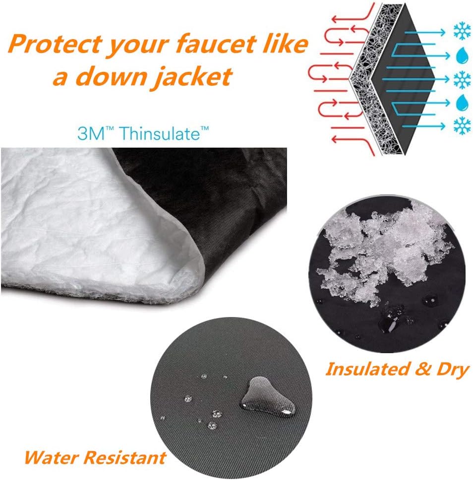 Faucet Covers for Winter 3M Thinsulate Outdoor Faucet Cover Socks Large - Set of 2 (9" x 7.9") : Garden & Outdoor