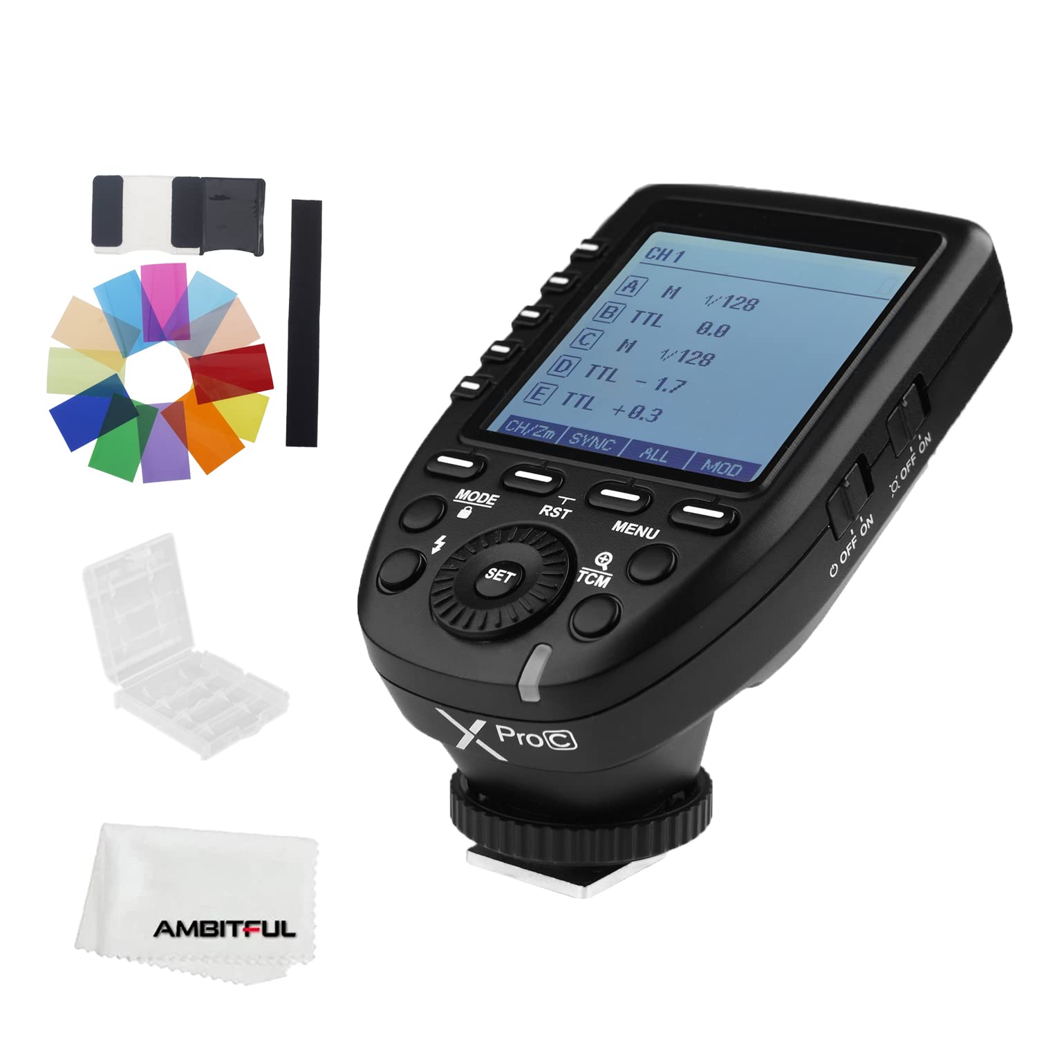 Godox Xpro-C E-TTL 2.4G High Speed Sync 1/8000s X System Flash Trigger-Manual Function Large Screen Slanted Design 5 Dedicated Group Buttons 11 Customizable Functions for Canon EOS Cameras