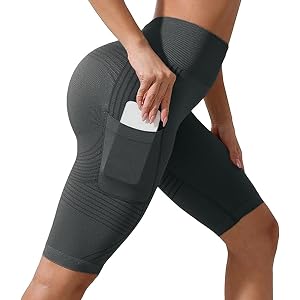 Anti Cellulite Shorts, 3D Anti-Cellulite Compression Leggings with Pockets, Yoga Pants with Pockets for Women